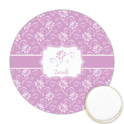 Lotus Flowers Printed Cookie Topper - Round (Personalized)