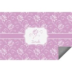 Lotus Flowers Indoor / Outdoor Rug - 6'x8' w/ Name or Text