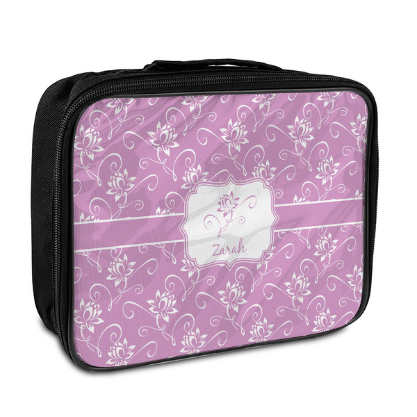 Custom Lotus Flowers Insulated Lunch Bag (Personalized)