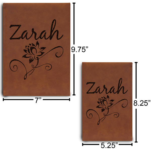 Lotus Flowers Journal Size Comparisons w/ Dimensions