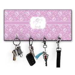 Lotus Flowers Key Hanger w/ 4 Hooks w/ Graphics and Text