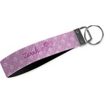 Lotus Flowers Webbing Keychain Fob - Large (Personalized)