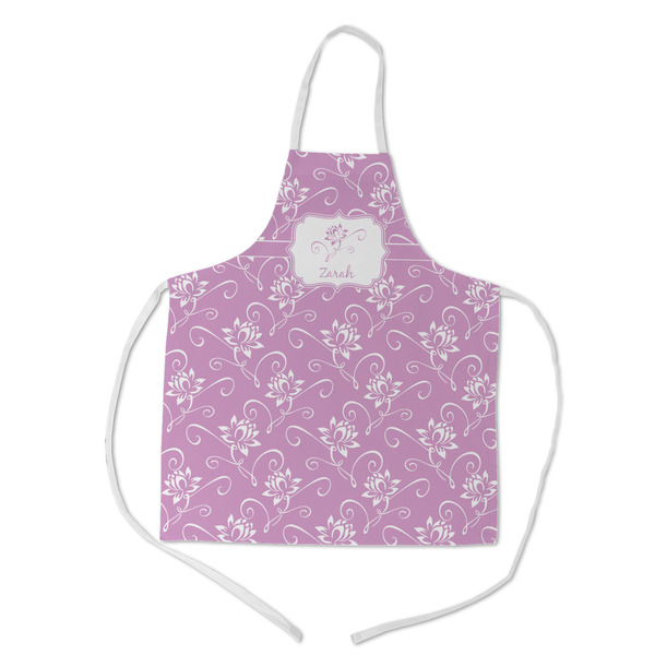 Custom Lotus Flowers Kid's Apron w/ Name or Text