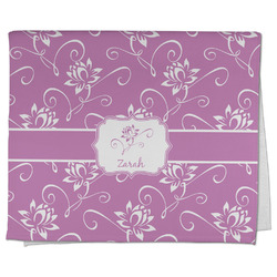Lotus Flowers Kitchen Towel - Poly Cotton w/ Name or Text