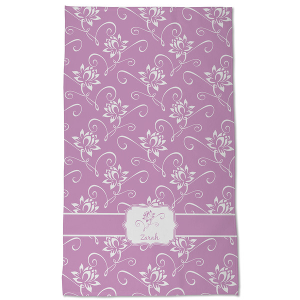 Lotus Flowers Kitchen Towel - Poly Cotton - Full Front