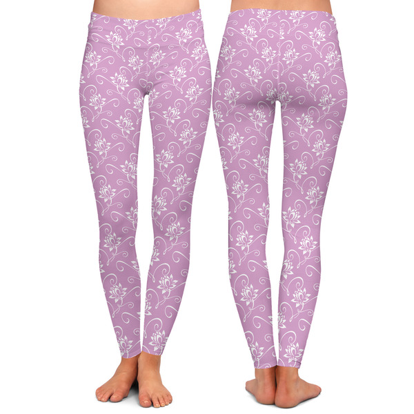 Lotus Flowers Ladies Leggings - Front and Back