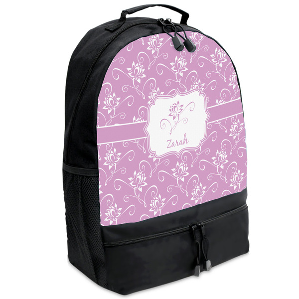 Custom Lotus Flowers Backpacks - Black (Personalized)