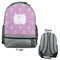 Lotus Flowers Large Backpack - Gray - Front & Back View