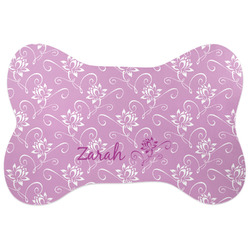 Lotus Flowers Bone Shaped Dog Food Mat (Personalized)