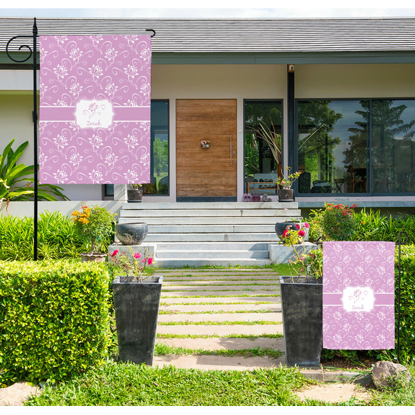 Custom Lotus Flowers Large Garden Flag - Double Sided (Personalized)