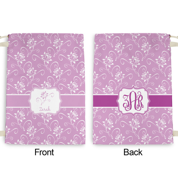 Lotus Flowers Large Laundry Bag - Front & Back View