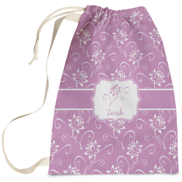 Custom Lotus Flowers Laundry Bag - Large (Personalized)