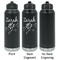 Lotus Flowers Laser Engraved Water Bottles - 2 Styles - Front & Back View