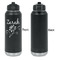 Lotus Flowers Laser Engraved Water Bottles - Front Engraving - Front & Back View