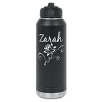 Lotus Flowers Water Bottles - Laser Engraved - Front & Back (Personalized)