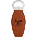 Lotus Flowers Leatherette Bottle Opener - Double Sided (Personalized)