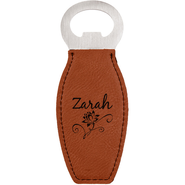 Custom Lotus Flowers Leatherette Bottle Opener (Personalized)