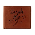 Lotus Flowers Leatherette Bifold Wallet - Double Sided (Personalized)