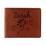 Lotus Flowers Leatherette Bifold Wallet (Personalized)
