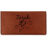 Lotus Flowers Leatherette Checkbook Holder (Personalized)