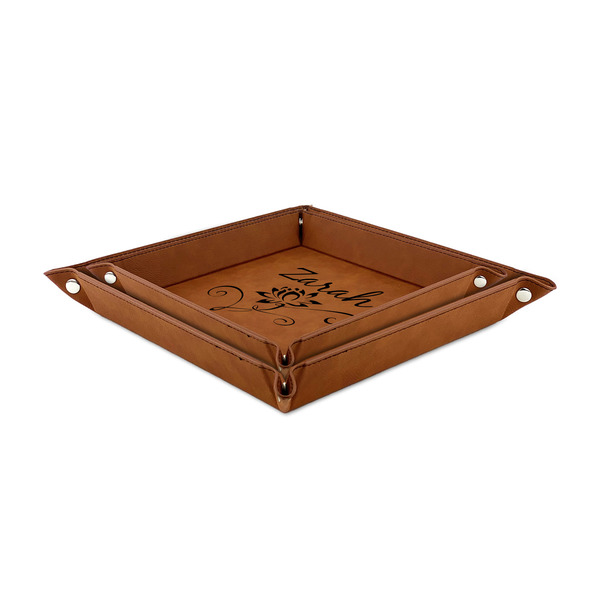 Lotus Flowers Leather Valet Trays - PARENT MAIN (both trays)