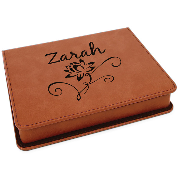 Custom Lotus Flowers Leatherette 4-Piece Wine Tool Set (Personalized)