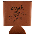 Lotus Flowers Leatherette Can Sleeve (Personalized)