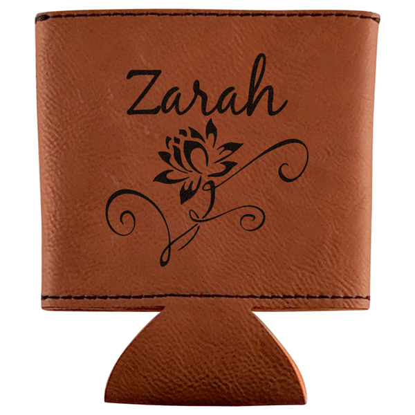 Custom Lotus Flowers Leatherette Can Sleeve (Personalized)