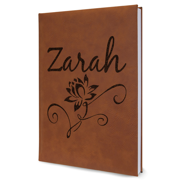 Custom Lotus Flowers Leatherette Journal - Large - Single Sided (Personalized)