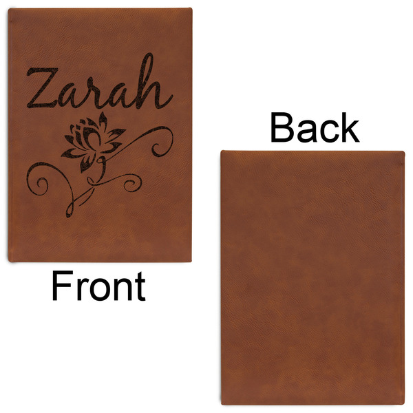 Lotus Flowers Leatherette Journal - Large - Single Sided - Front & Back View