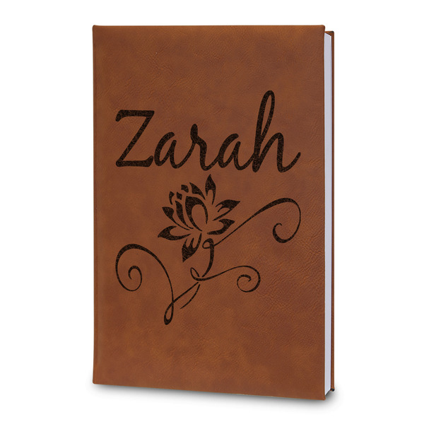 Custom Lotus Flowers Leatherette Journal - Large - Double Sided (Personalized)