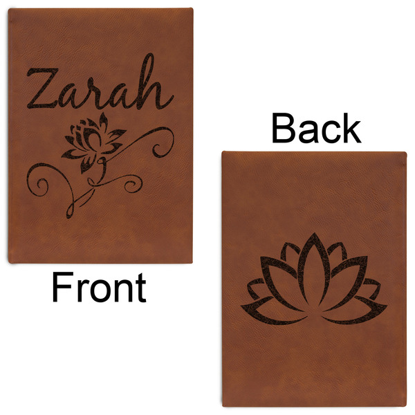 Lotus Flowers Leatherette Journals - Large - Double Sided - Front & Back View