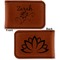 Lotus Flowers Leatherette Magnetic Money Clip - Front and Back