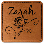 Lotus Flowers Faux Leather Iron On Patch - Square (Personalized)