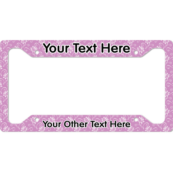 Custom Lotus Flowers License Plate Frame - Style A (Personalized)