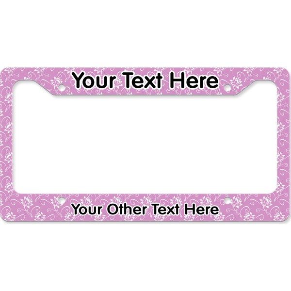 Custom Lotus Flowers License Plate Frame - Style B (Personalized)