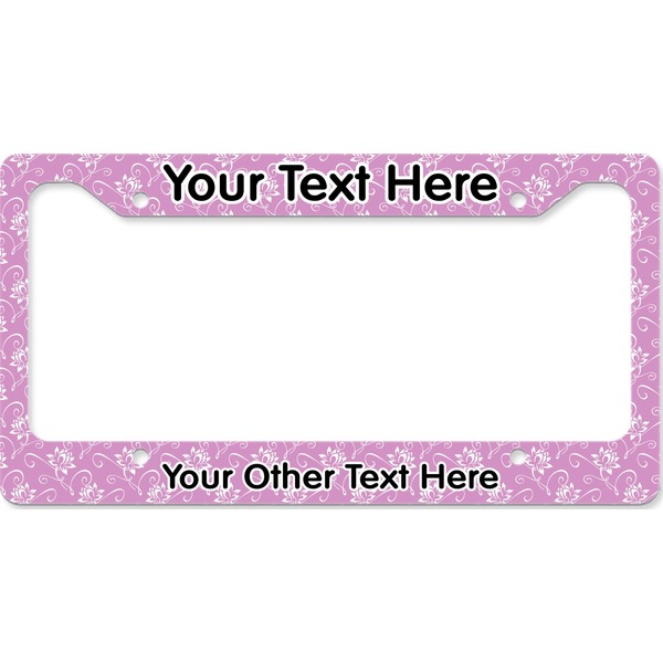 Lotus Flowers License Plate Frame Wide
