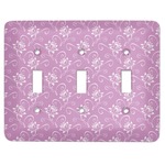 Lotus Flowers Light Switch Cover (3 Toggle Plate)