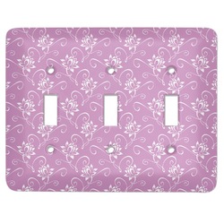 Lotus Flowers Light Switch Cover (3 Toggle Plate)