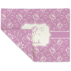 Lotus Flowers Double-Sided Linen Placemat - Single w/ Name or Text