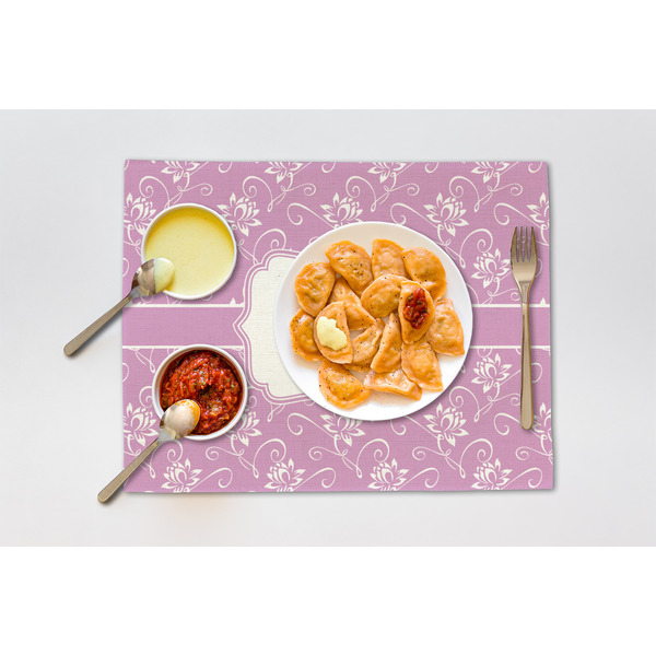 Lotus Flowers Linen Placemat - Lifestyle (single)