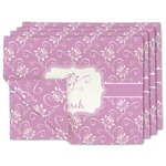 Lotus Flowers Linen Placemat w/ Name or Text