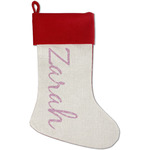 Lotus Flowers Red Linen Stocking (Personalized)
