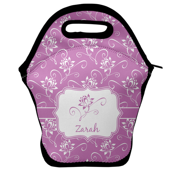 Custom Lotus Flowers Lunch Bag w/ Name or Text