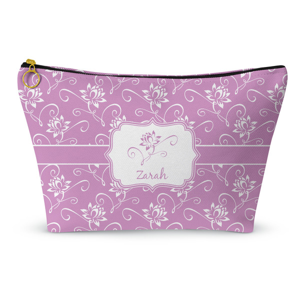 Custom Lotus Flowers Makeup Bag - Large - 12.5"x7" (Personalized)