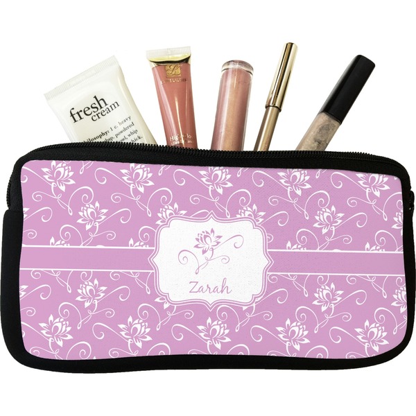 Custom Lotus Flowers Makeup / Cosmetic Bag (Personalized)