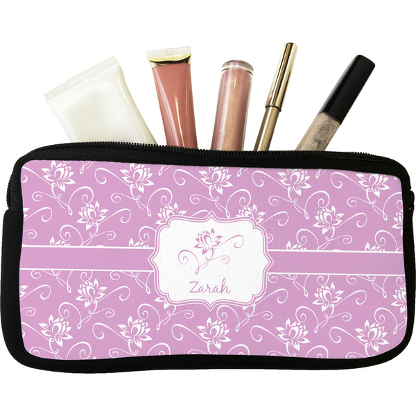Custom Lotus Flowers Makeup / Cosmetic Bag - Small (Personalized)