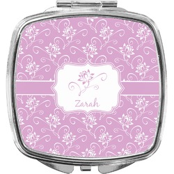 Lotus Flowers Compact Makeup Mirror (Personalized)