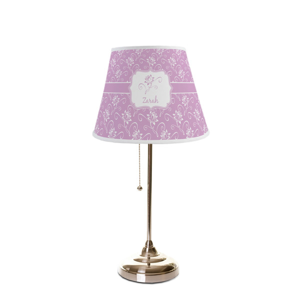 Lotus Flowers Poly Film Empire Lampshade - On Stand