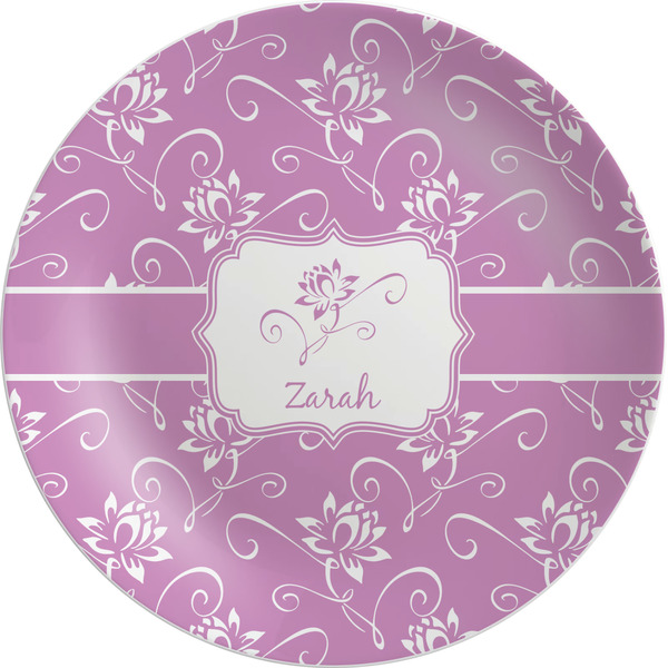 Custom Lotus Flowers Melamine Salad Plate - 8" (Personalized)
